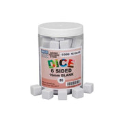 6-Sided Dice (Blank) - 16mm (Jar of 80)