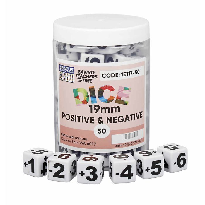 Positive and Negative Dice - 19mm (Jar of 50)