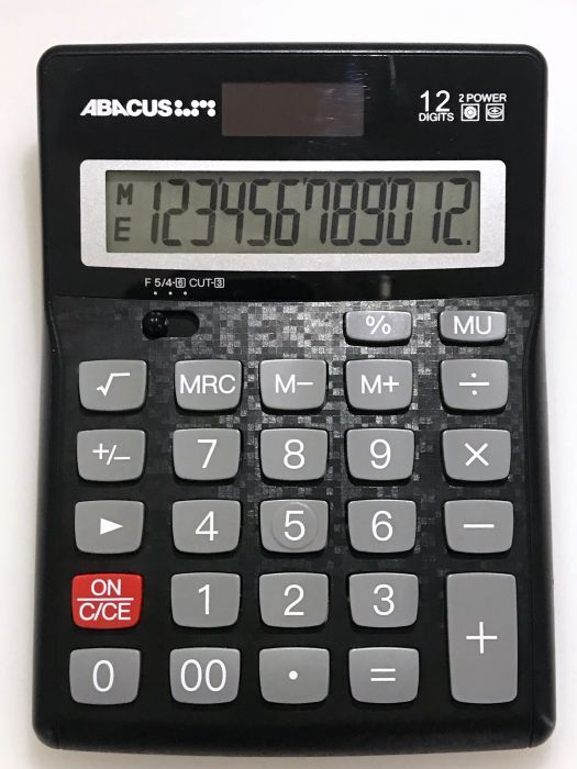 Abacus Calculator - SX12D 12-Digit Desktop Dual Power