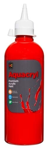 Aquacryl Premium Acrylic Paint 500mL - Warm Red
