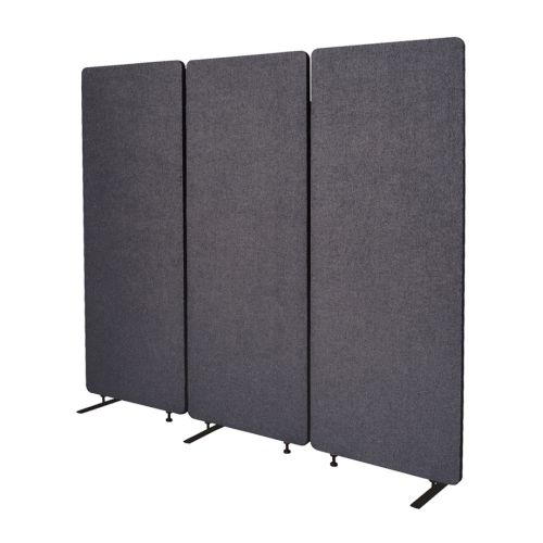 Visionchart ZIP Acoustic Screen Room Divider 3 Panels 1650 x 1830 x 28mm Graphite