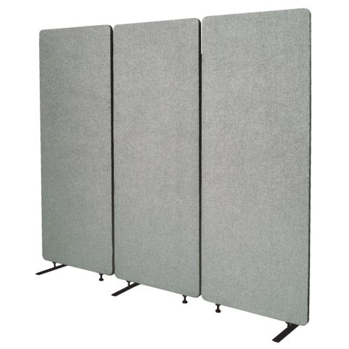 Visionchart ZIP Acoustic Screen Room Divider 3 Panels 1650 x 1830 x 28mm Silver