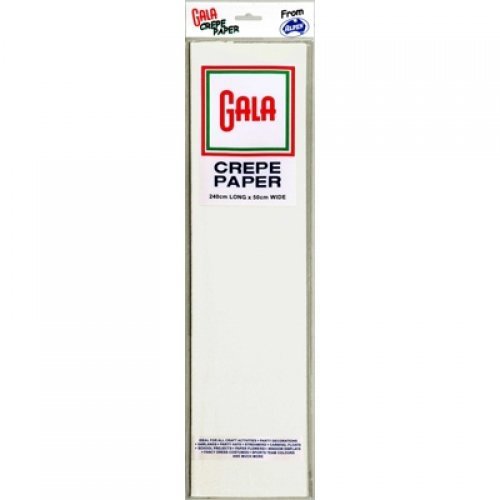Gala Crepe Paper - White (240x50cm): Pack of 12