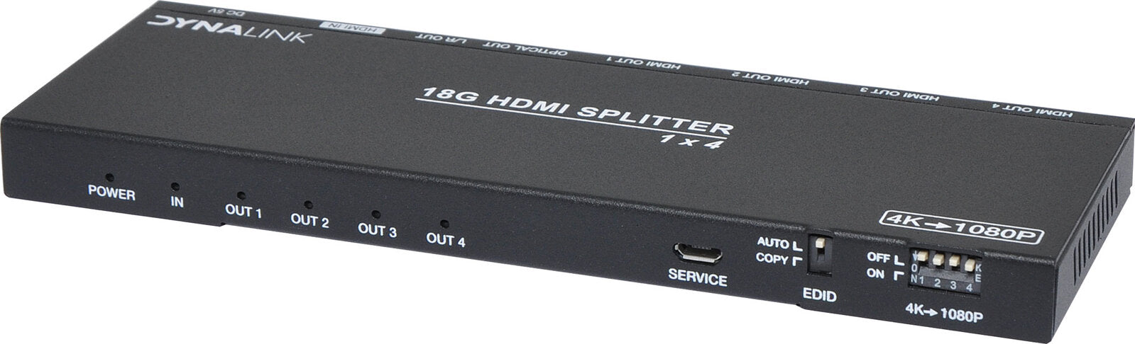 Dynalink 1x4 HDMI Splitter With Downscaler & Audio Extractor