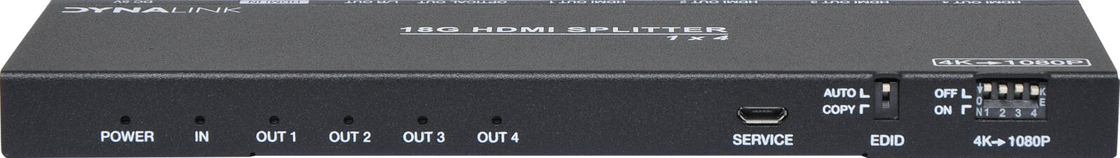 Dynalink 1x4 HDMI Splitter With Downscaler & Audio Extractor