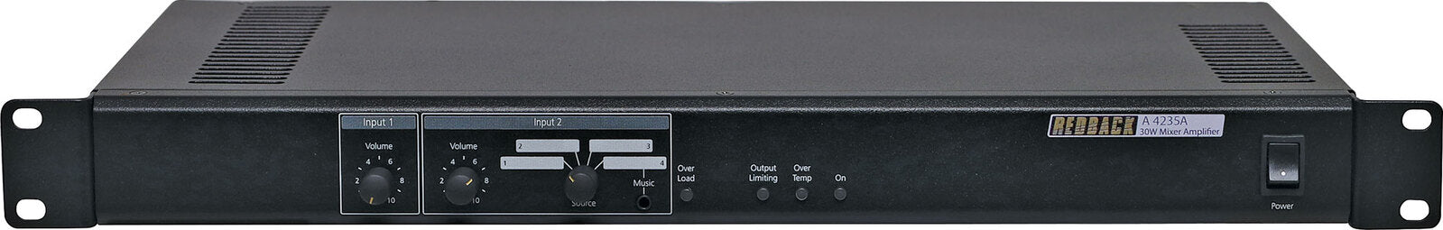 Redback Compact 1RU Public Address (PA) Mixer 100V Amplifier 30W