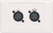 Redback Dual 3 Pin XLR Horizontal Microphone Wallplate