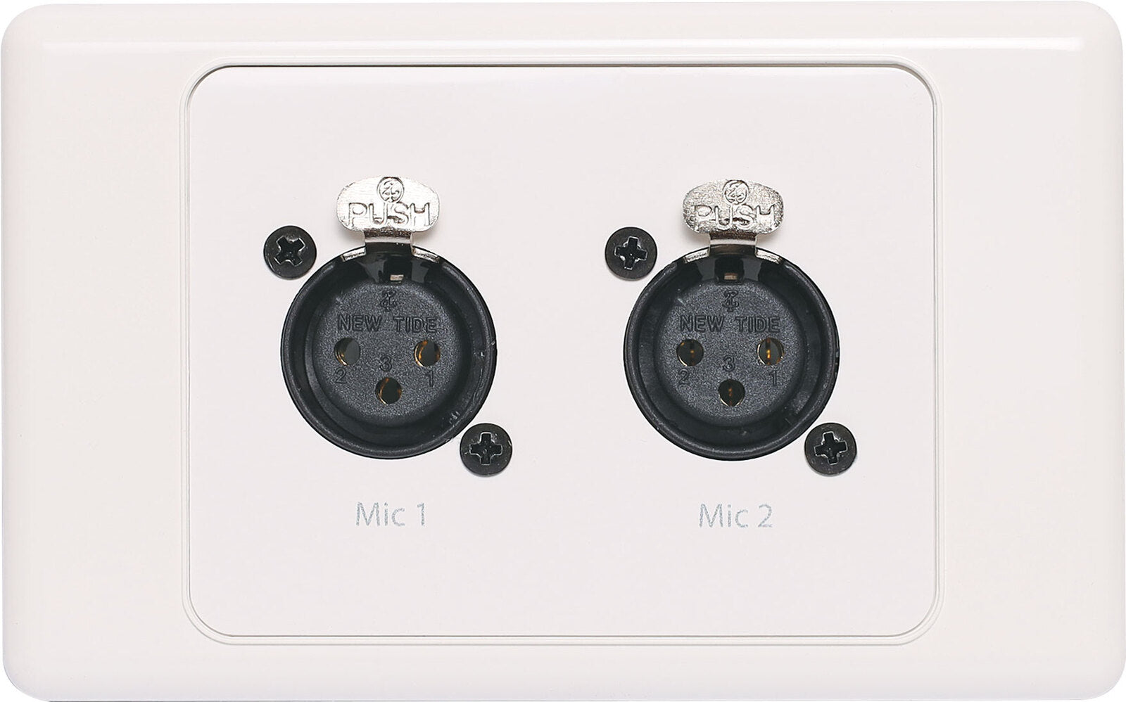 Redback Dual 3 Pin XLR Horizontal Microphone Wallplate