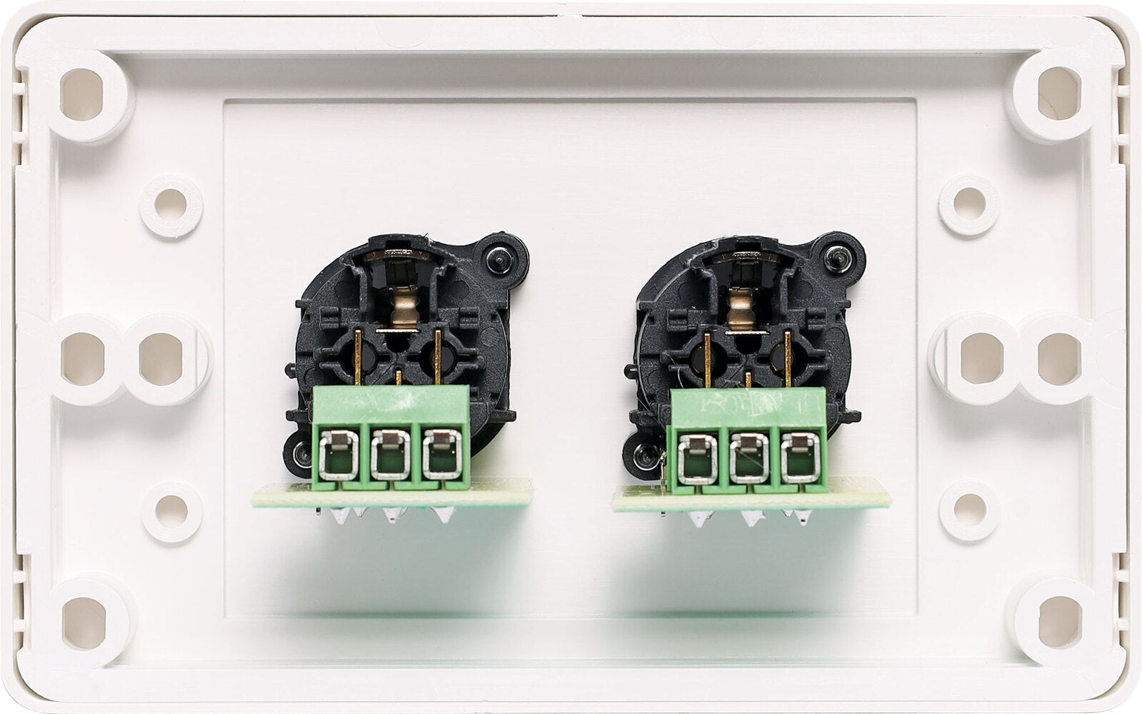 Redback Dual 3 Pin XLR Horizontal Microphone Wallplate