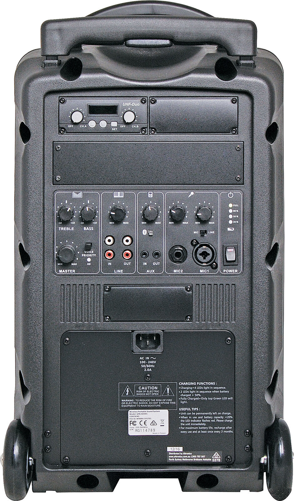 Okayo 120W 520-544MHz Dual UHF Wireless Portable PA System