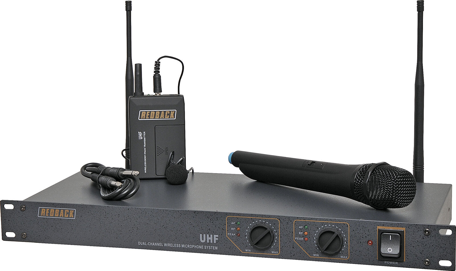 Redback UHF Wireless Microphone System 2 Ch With Handheld & Beltpack
