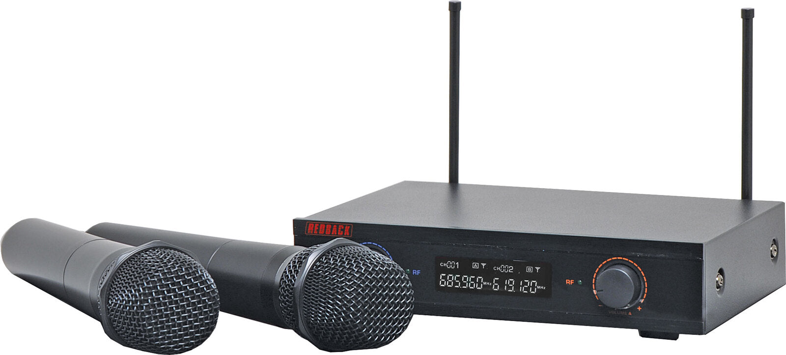 Redback UHF Wireless Microphone System 2 Ch With Two Handheld Mics