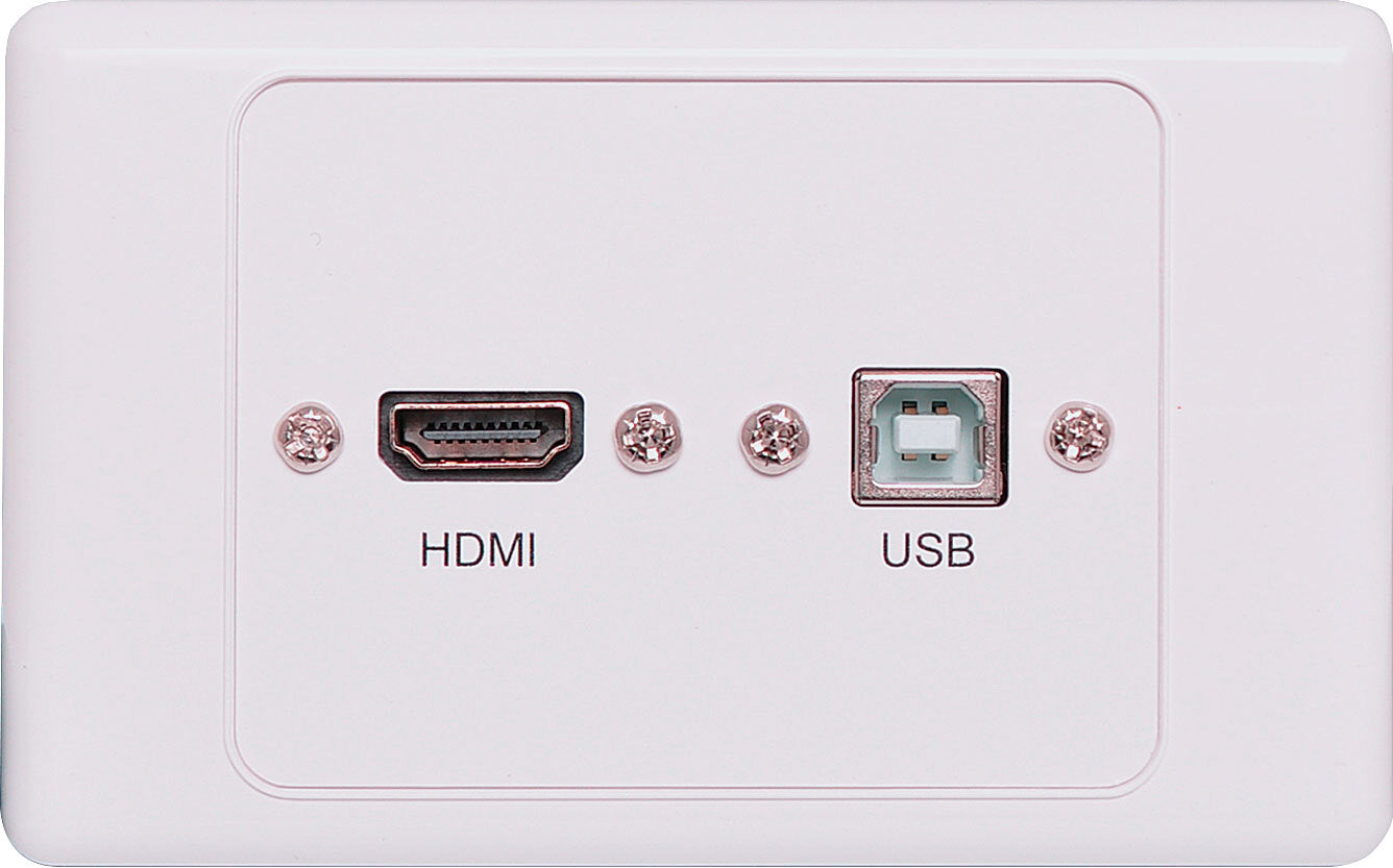 Dynalink USB B HDMI Wallplate with Socket Flyleads