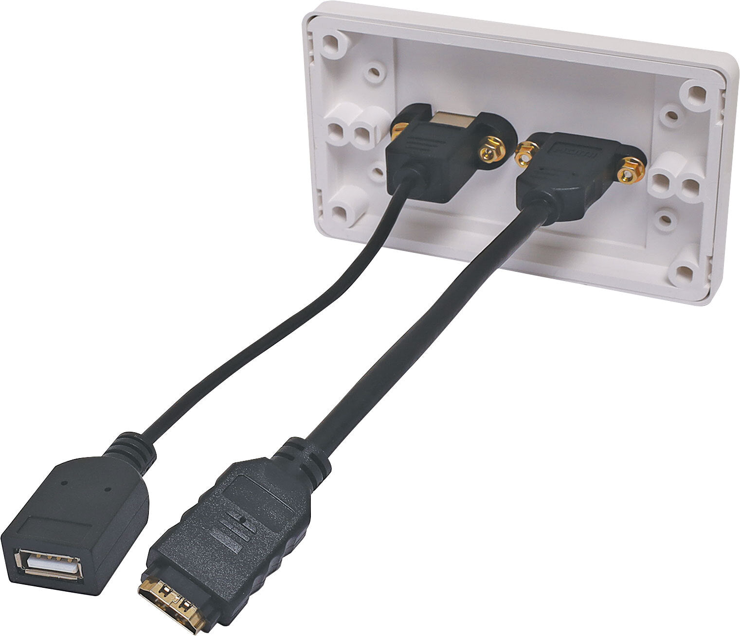 Dynalink USB B HDMI Wallplate with Socket Flyleads