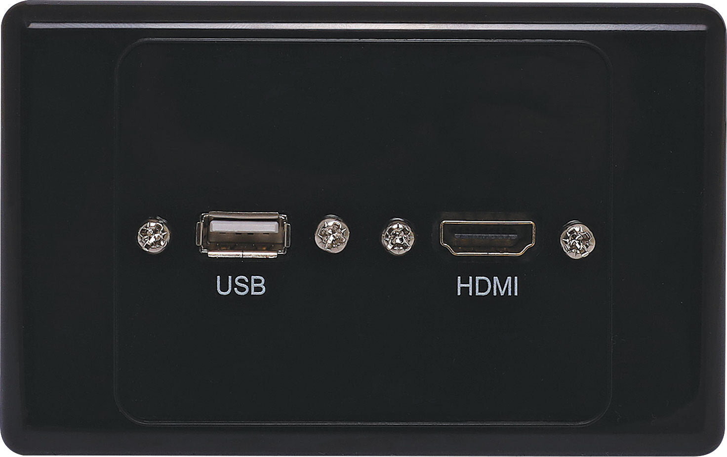 Dynalink HDMI USB A Black Wallplate with Flyleads