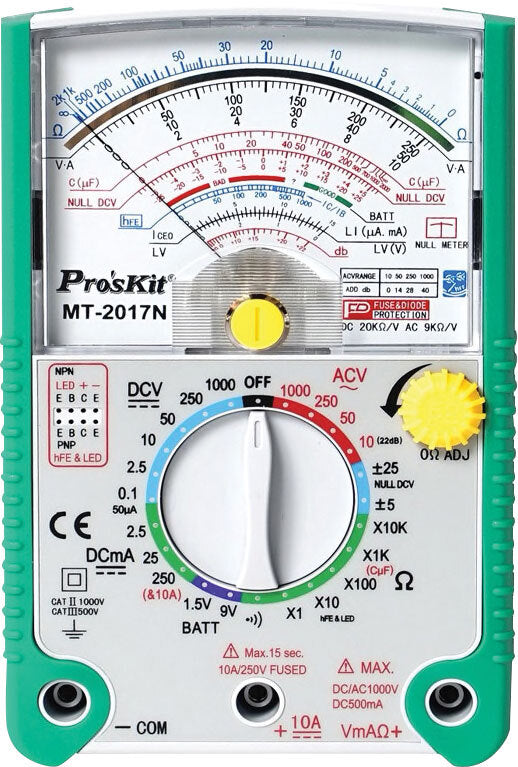 Pros Kit Analogue Multimeter With Transistor Test