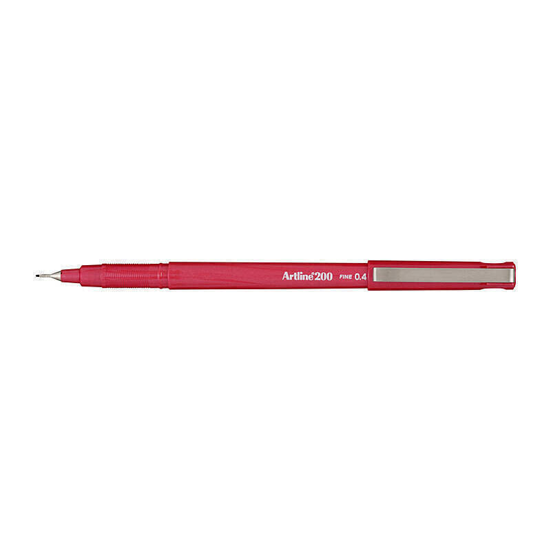 Artline 200 Bright Fineliner Pen 0.4mm Red Box of 12