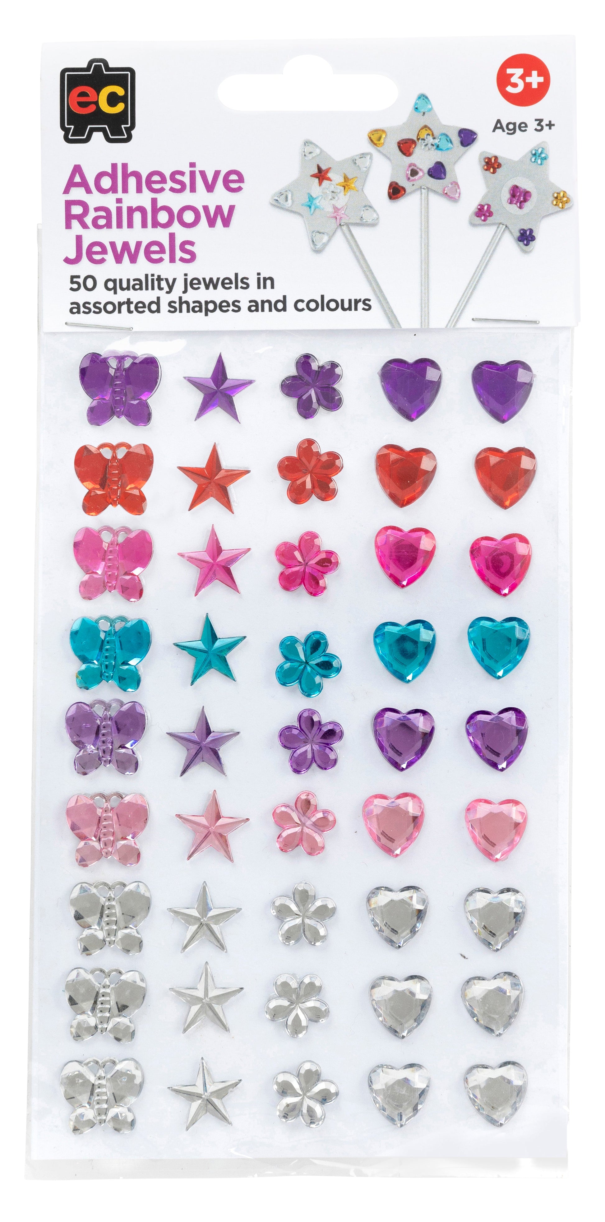 Adhesive Rainbow Jewels - Set of 50