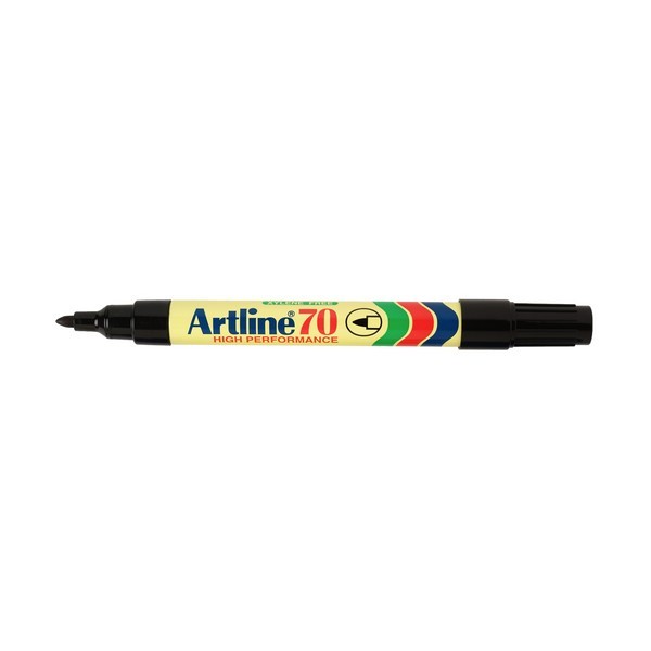 Artline Markers 70 - 1.5mm Permanent (Bullet Nib): Black (Pack of 2)