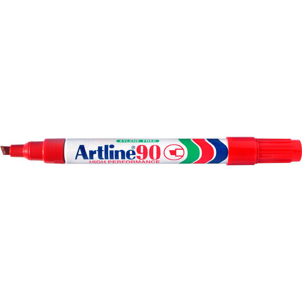 Artline Marker 90 - 5mm Permanent (Chisel Nib): Red (Single)