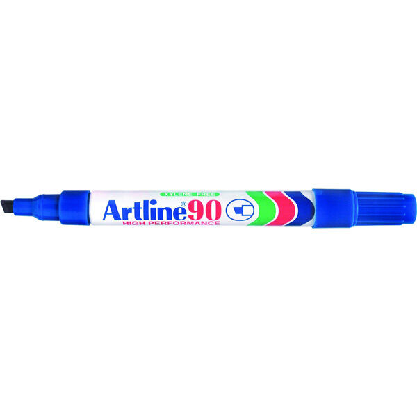Artline Marker 90 - 5mm Permanent (Chisel Nib): Blue (Single)