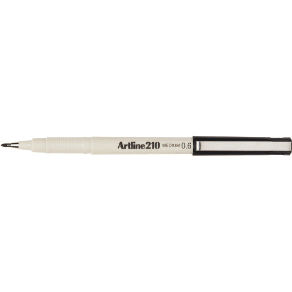 Artline Markers 210 (Medium) - Black 0.6mm (Box of 12)