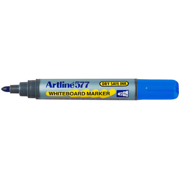 Artline Whiteboard Marker 577 - 2mm Bullet Nib: Blue (Single)