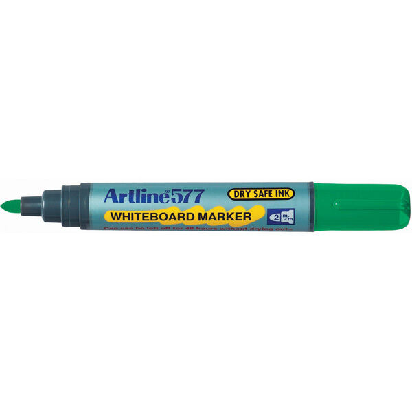 Artline Whiteboard Marker 577 - 2mm Bullet Nib: Green (Single)