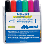 Artline Whiteboard Markers 579 - 5mm Chisel Nib: Assorted (Pack of 6)