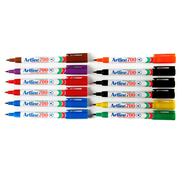 Artline Markers 700 - 0.7mm Permanent (Bullet Nib): Assorted (Pack of 12)