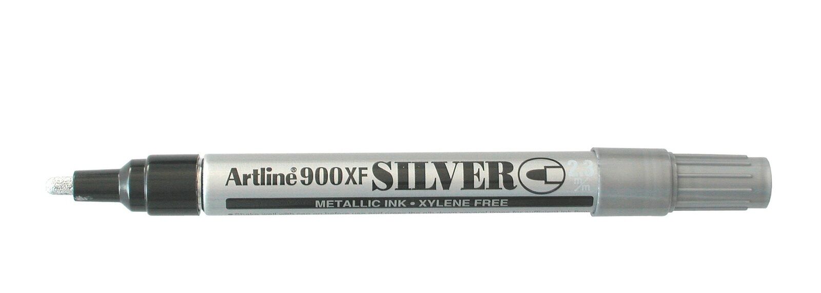 Artline Marker - 2.3mm Permanent (Bullet Nib):  Metallic Silver (Single)