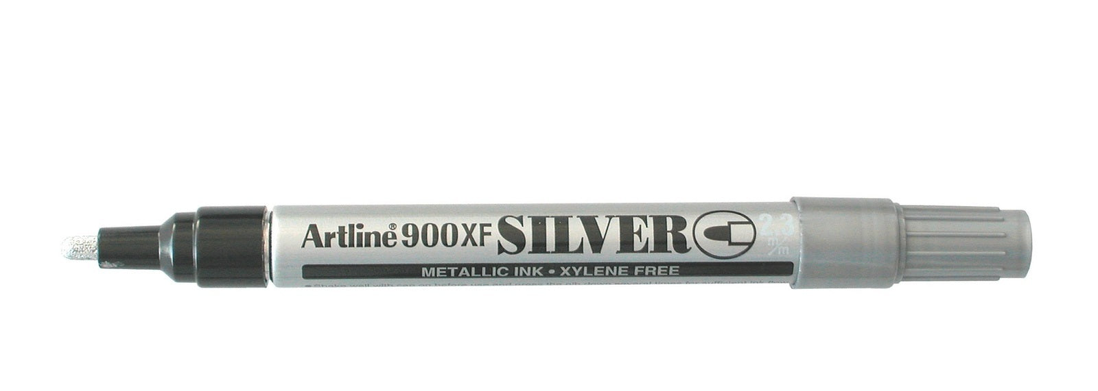 Artline Markers - 2.3mm Permanent (Bullet Nib):  Metallic Silver (12 Pack)