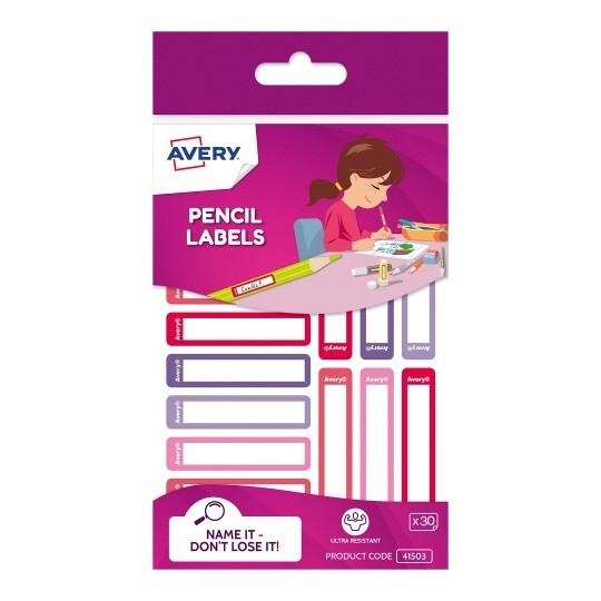 Pencil Labels 40mm - Rectangle: Girl (Pack of 30)