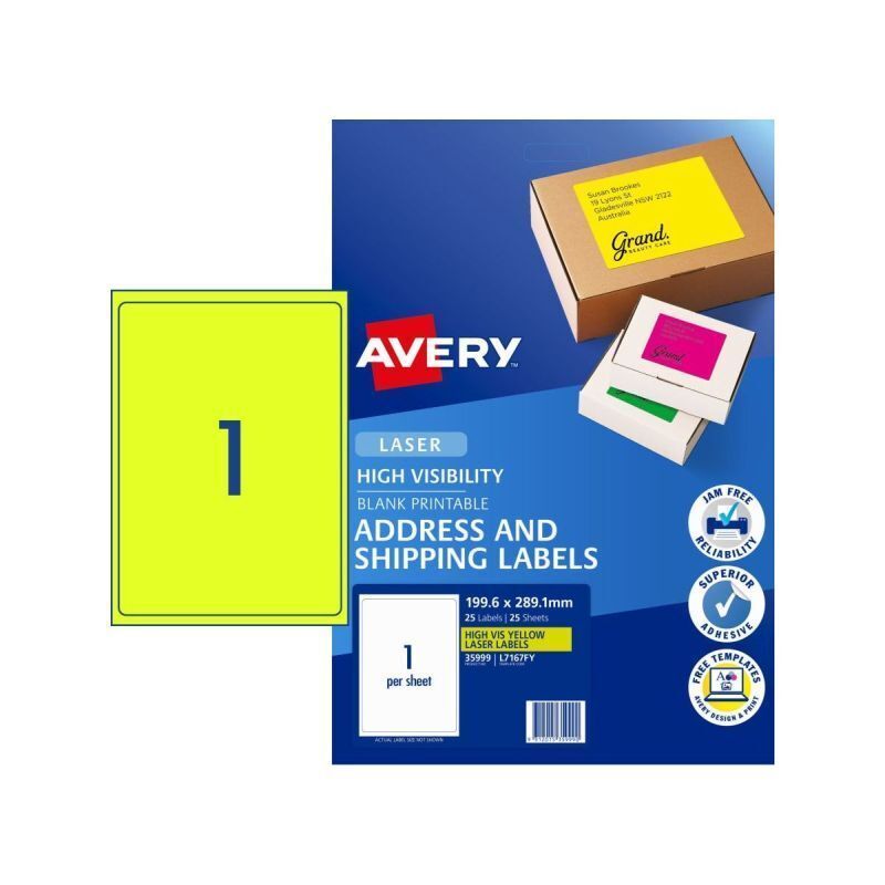 Avery ShipLabel L7167FY YL 1-Up