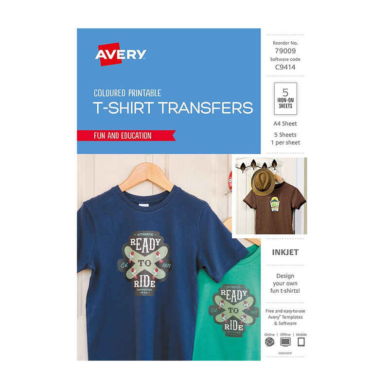 Avery T-Shirt Transfer - Clear (Pack of 5)