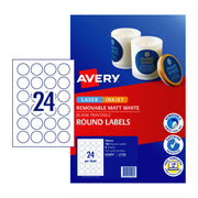 Avery Lbl Red L7129 40mm 24Up - Pack of 8
