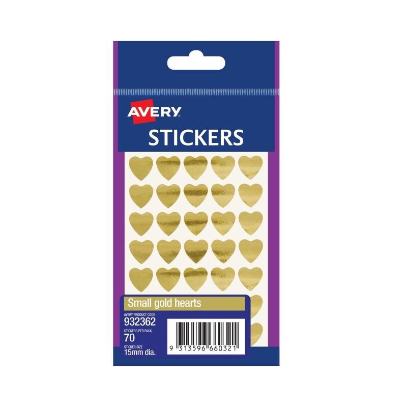 AV Gold Heart 15mm Pack of 70 Box of 10