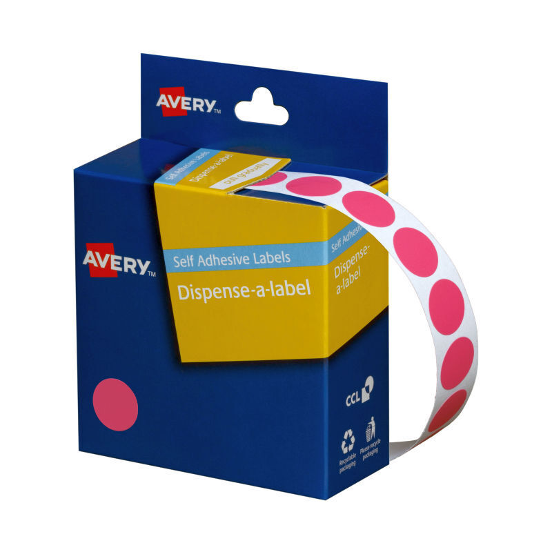 Avery Dispenser Pink 14mm Roll 1050