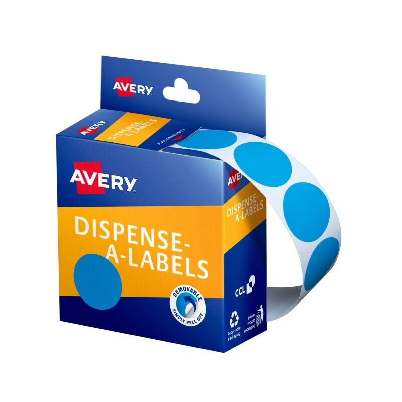 Avery Dis 24mm Blue Dot - Pack of 500 (Box of 5)