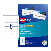 Avery L7418 Name Badge Refills 86.5 x 55.5mm - 200 Cards