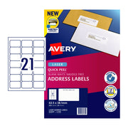 Avery Lsr Label QP L7160 21Up (Pack of 20)