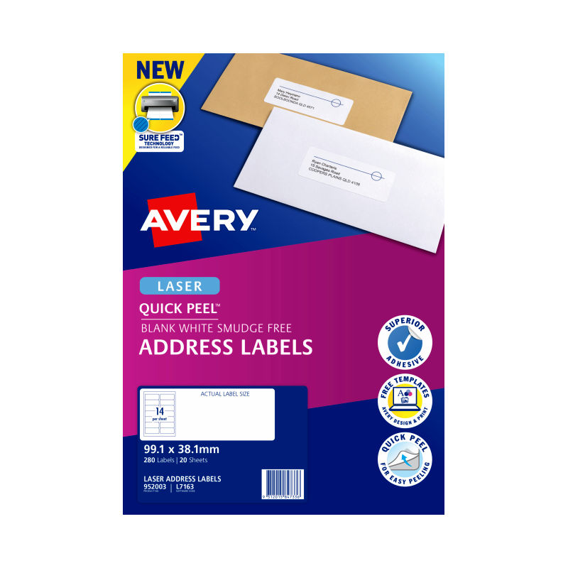 Avery Laser Label L7163 14Up (Pack of 20)