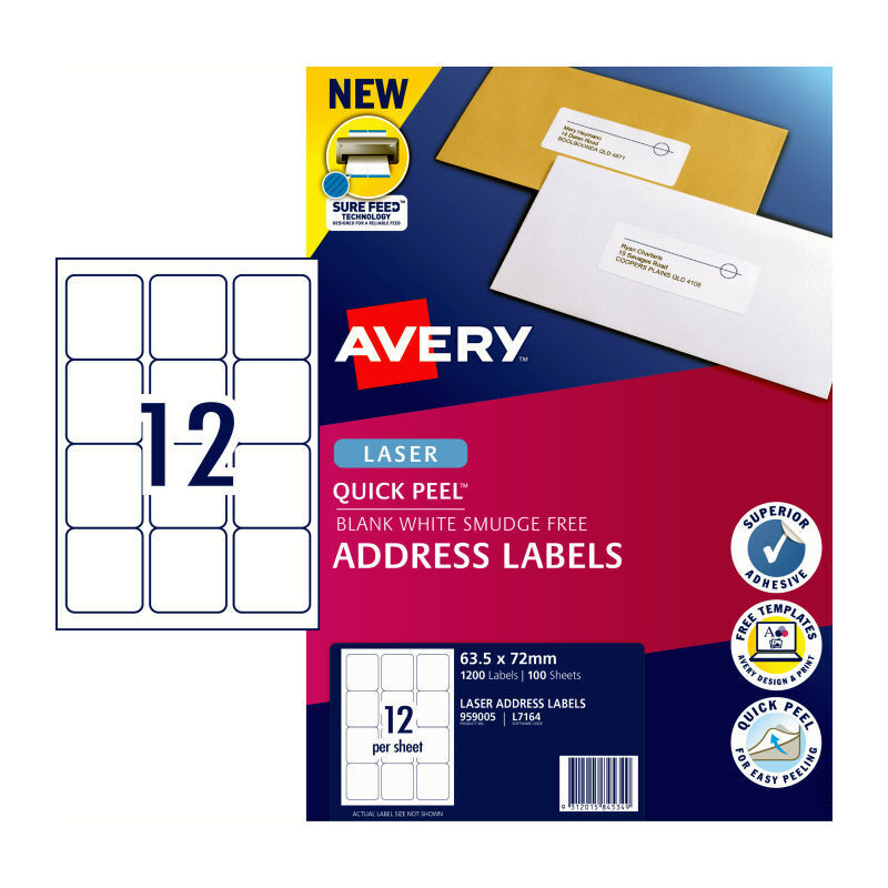 Avery Lsr Label QP L7164 12Up (Pack of 100)