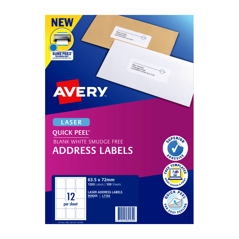 Avery Lsr Label QP L7164 12Up (Pack of 100)