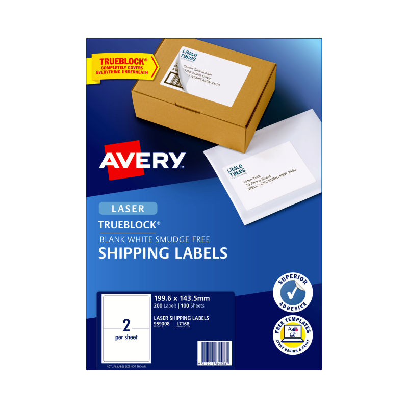 Avery Lsr Label L7168 2Up (Pack of 100)