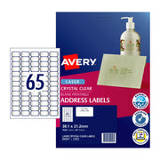 Avery Lsr Label Clear L7551 65Up (Pack of 25)