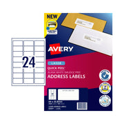Avery Lsr Label QP L7159 24Up (Pack of 100)