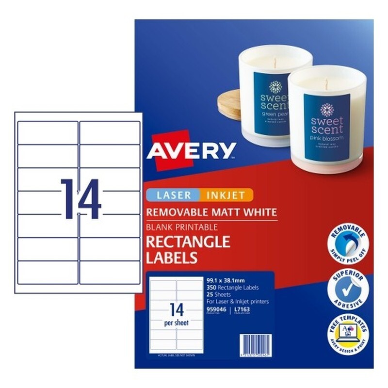 Avery Labels L7163 LIP 14Up (Pack of 350)
