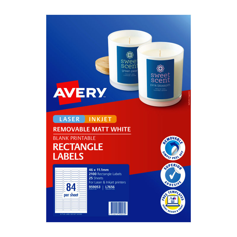 Avery Label Rmvb L7656REV 84Up (Pack of 25)