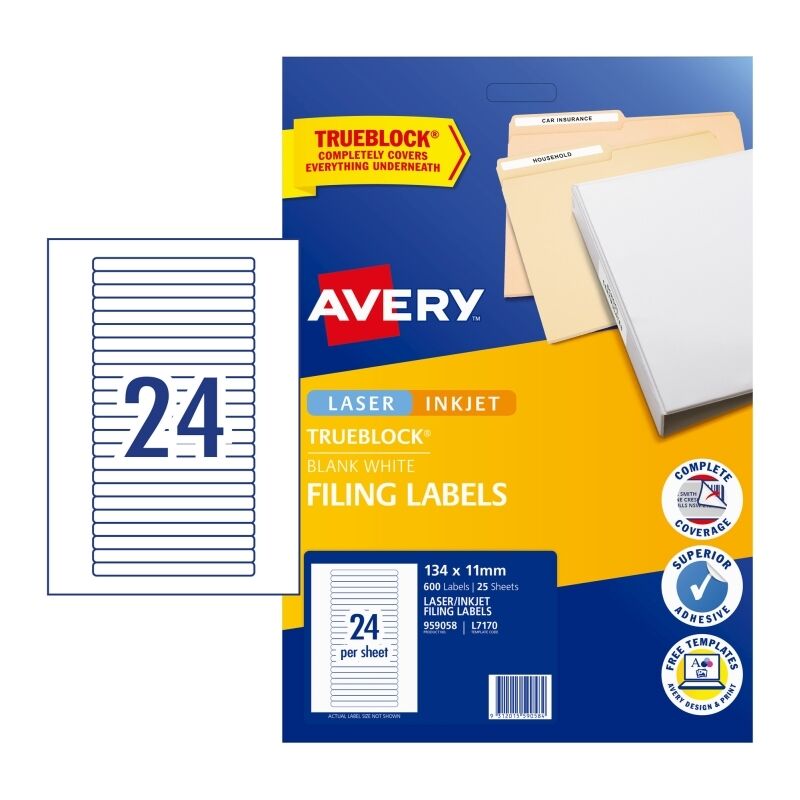 Avery File Label L7170 24UP (Pack of 25)